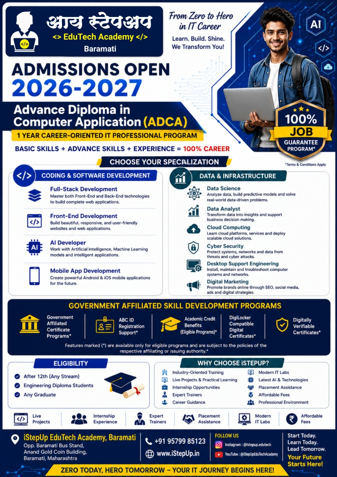 Advance Diploma in Computer Application Official Flyer - iStepUp Baramati